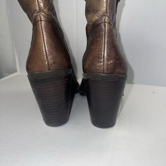 Jessica Simpson Women's Cavett Brown Leather Booties Size 7.5 - Picture 4 of 12